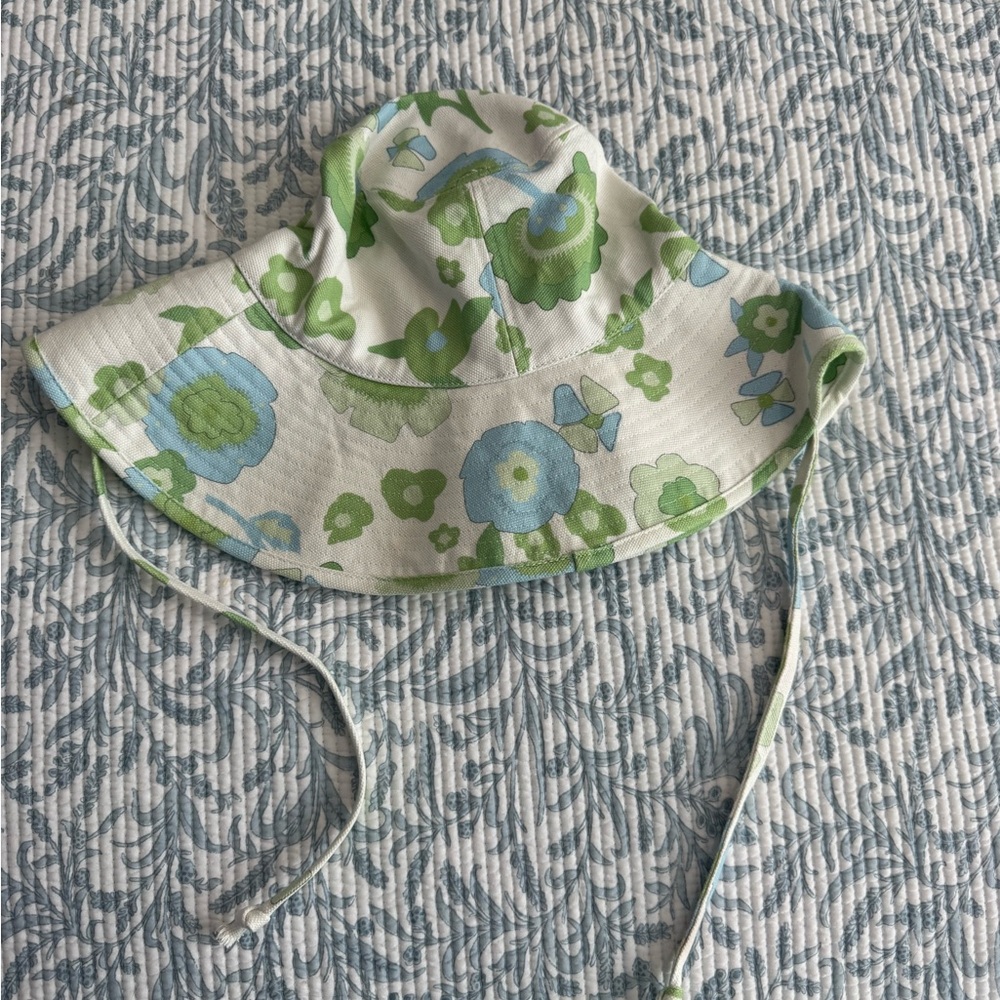 Lack Of Color Floral Bucket Hat in Green & Light Blue